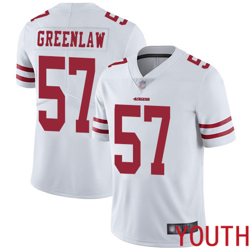 San Francisco 49ers Limited White Youth Dre Greenlaw Road NFL Jersey #57 Vapor Untouchable->youth nfl jersey->Youth Jersey
